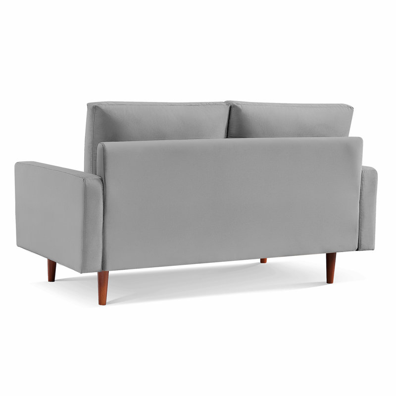Ellmer Velvet Loveseat, Gray Velvet, 36.4" H x 68.9" W x 31.5" D