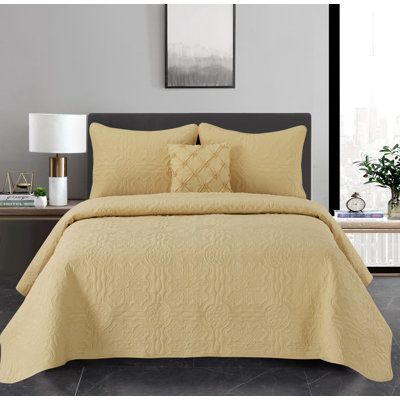 Ensemble de courtepointe en microfibre 4 pièces Jailen