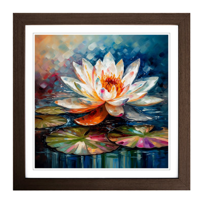 Water Lily Flower Abstract Art - Framed Print