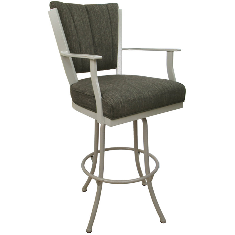 Très grand tabouret pivotant en métal Varges, Beige, Brun Sanora