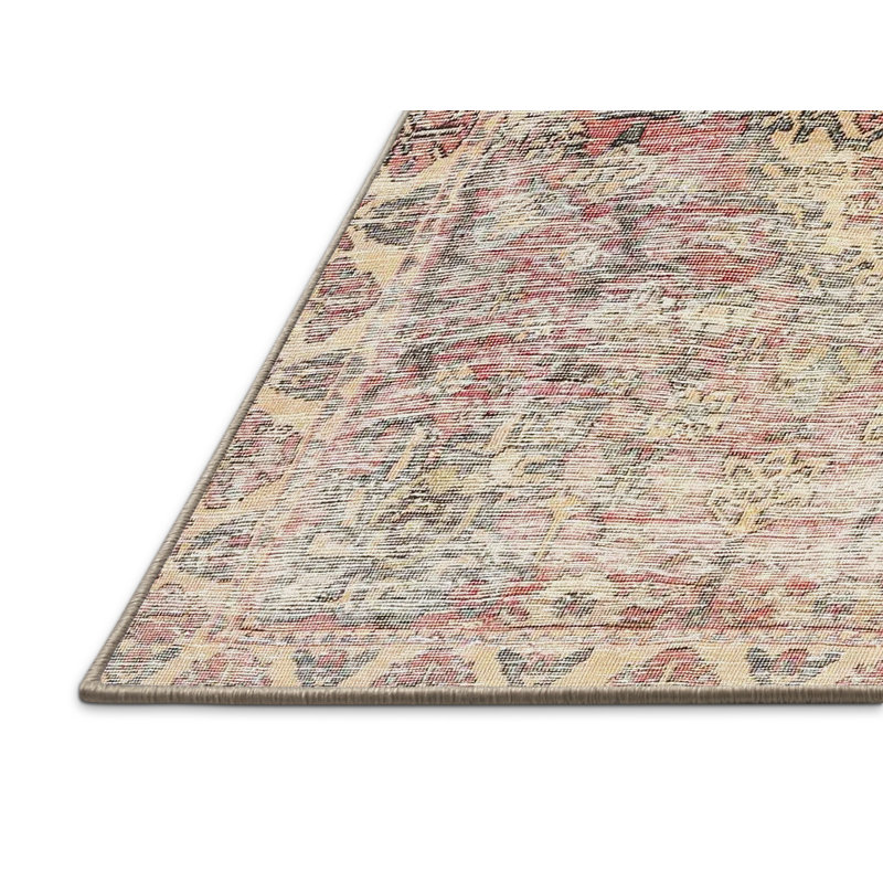 Tapis beige/rouge traditionnel, Rectangle 3 pi x 5 pi