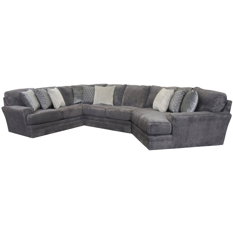 Canapé modulaire rembourré 3 pièces Sazur, Mélange de polyester gris