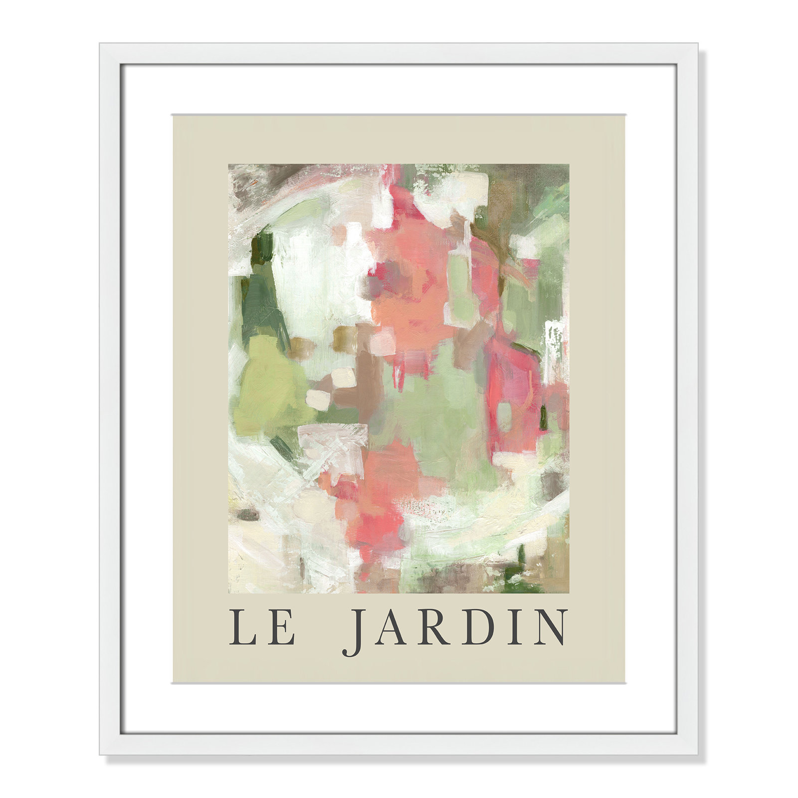 Riya "Le Jardin" Print by Carol Robinson, White Single Picture Frame, Yes, 25.5" H x 21.5" W x 1.25" D