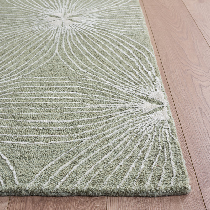 Glamour 611 Hand Tufted 55% Wool; 35% Viscose; 10% Cotton Floral Rug, Rectangle 4' x 6'