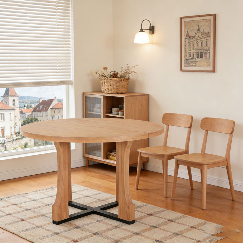 Table de salle à manger 48 ", Naturel et noir