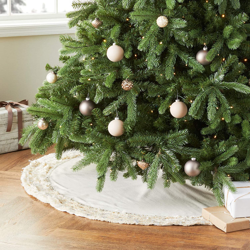 Handmade Christmas Tree Skirt, Cream
