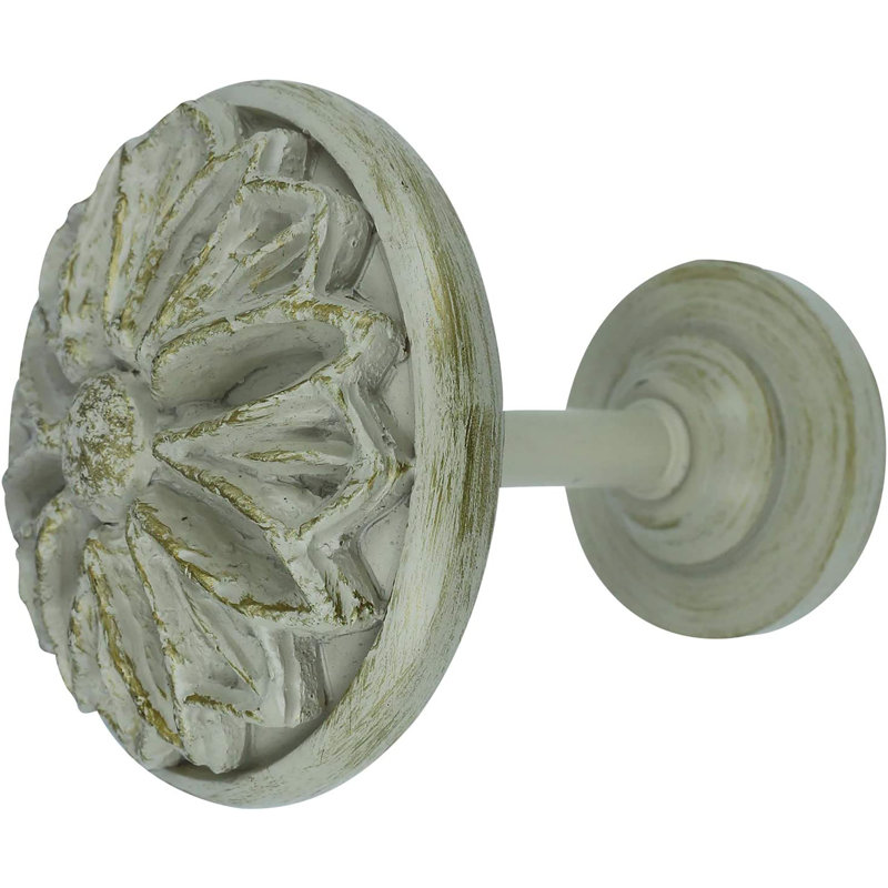 French White Metal and Resin Curtain Holdbacks Set