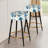 Blue Meadow Floral Pattern I - Floral Bar Stools Set Of 2