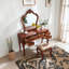 Meuble-lavabo 51,18 po avec miroir et tabouret