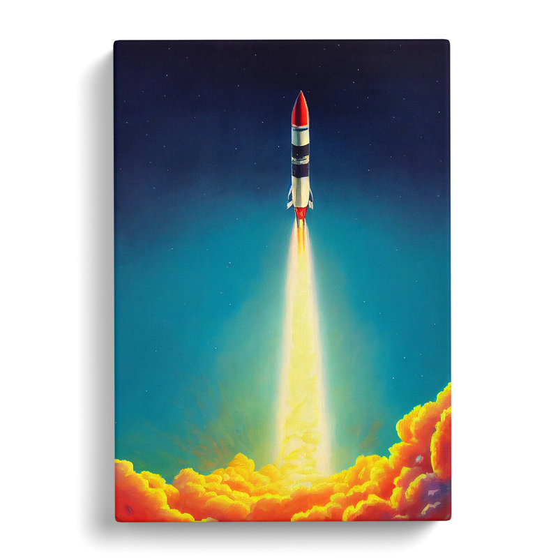 Mysterious Spaceship Rocket - Wrapped Canvas, 50cm H x 35cm W x 3cm D