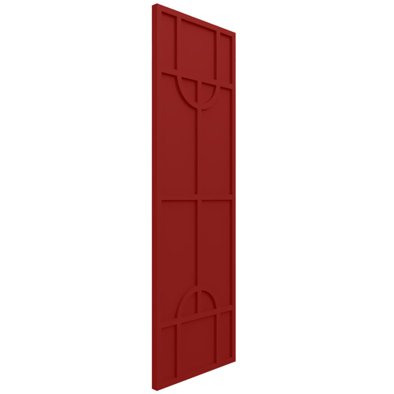 Volets de style moderne nordique EnduraCore Composite, Rouge feu, L 12 po, H 27 po