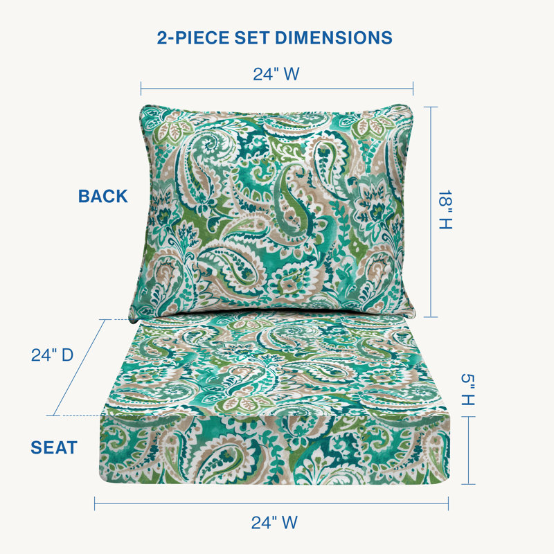 Ensemble de coussins d'extérieur à assise profonde Meridian - Design confortable, durable et résistant aux intempéries