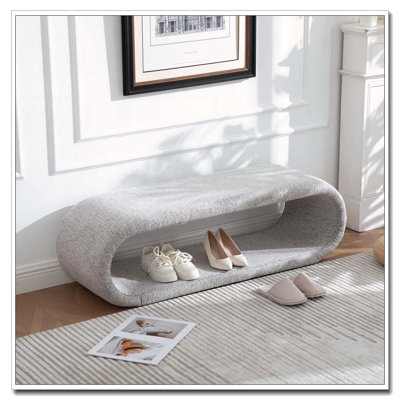 Banc rembourré en chenille de 52,17 po de largeur