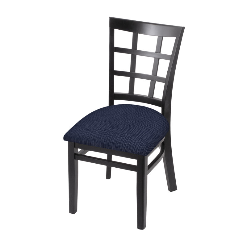 Hampton 18'' H Upholstered Beech Side Chair, Black, Graph Anchor