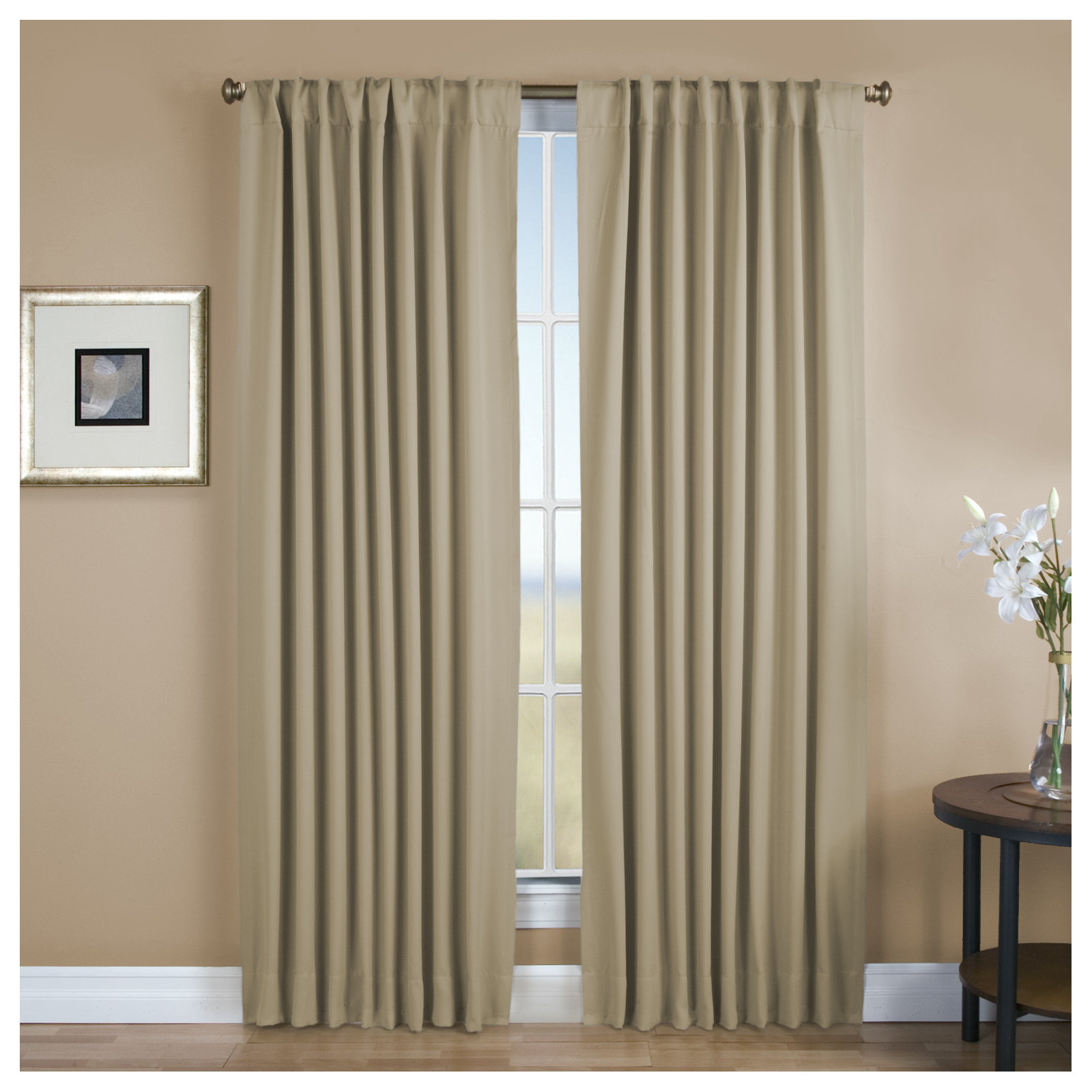 Ardelle Pure Blackout Premium Woven Yarns in a Thermal Rod Pocket w/ Backtabs Curtain Panel, Garnet, 56" W x 96" L