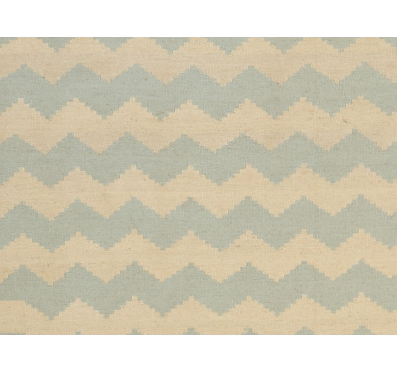 Tapis beige/bleu ciel handwoven à tissage plat