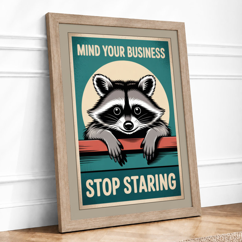 Mind Your Business Retro - Framed Print, Oak, A4 - 29.7 x 21.0 cm