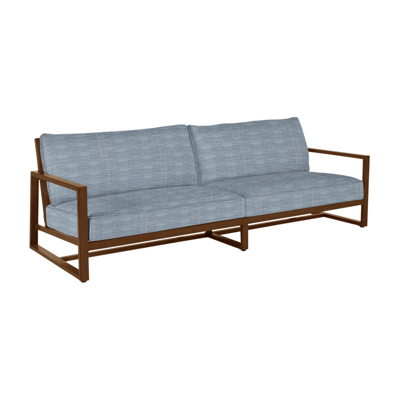 Avondale Aluminum Sofa - Oak, Welt, Rollo Chambray, Oak