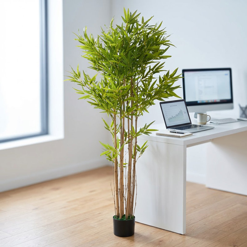 Tall Artificial Bamboo Tree with Plastic Pot