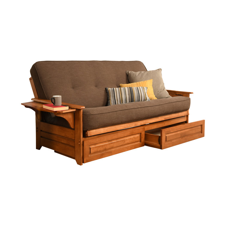 Johnte Full 80" Futon Frame and Mattress with Drawer set