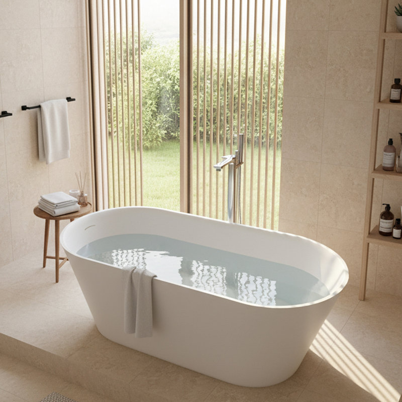 55'' x 27.56'' Freestanding Solid Surface Bathtub