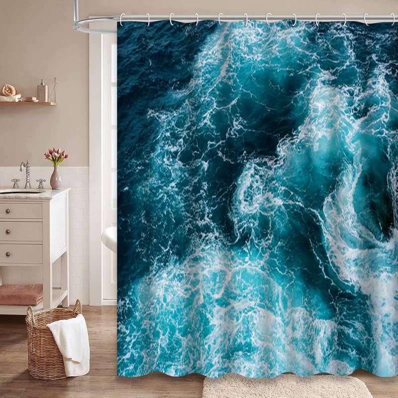 Vagues d'eau tourbillonnantes, vagues de l'océan, toile de fond abstrait, bleu, coloré, profond, profond avec 12 crochets
