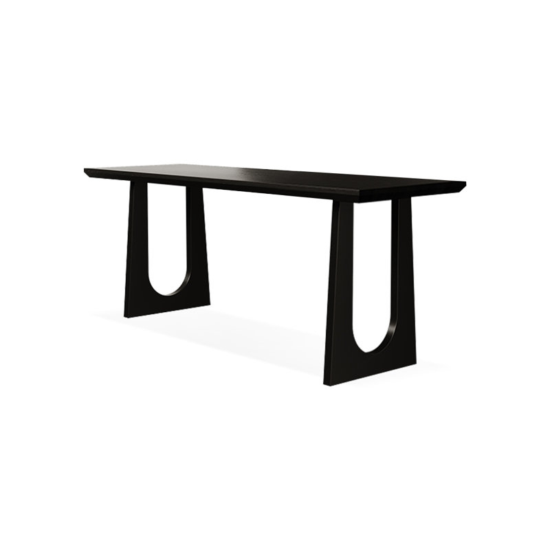 Bureau rectangulaire en bois massif noir, H 29,53 po x l 55,12 po x P 23,62 po