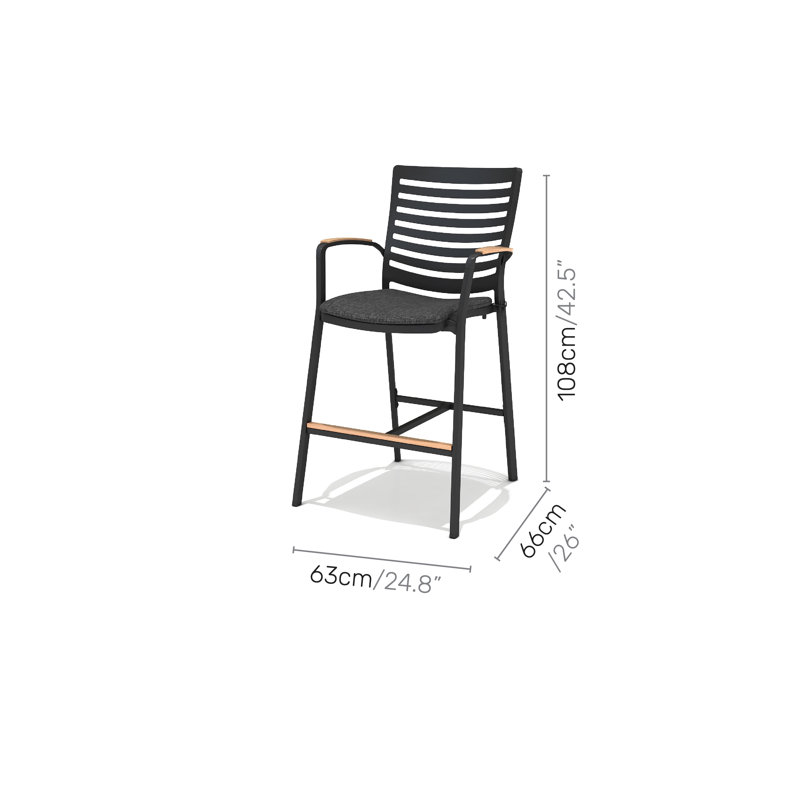 4 - Person Patio Dining Set with Square Table , Cushions Included, Black