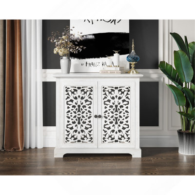 Buffet antique, armoire décorative vintage, 2 portes à découper, armoire console pour la cuisine, la salle à manger, le salon, le couloir