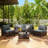 5-piece wicker patio conversation sets with cushions-321266833-329053541-329053542