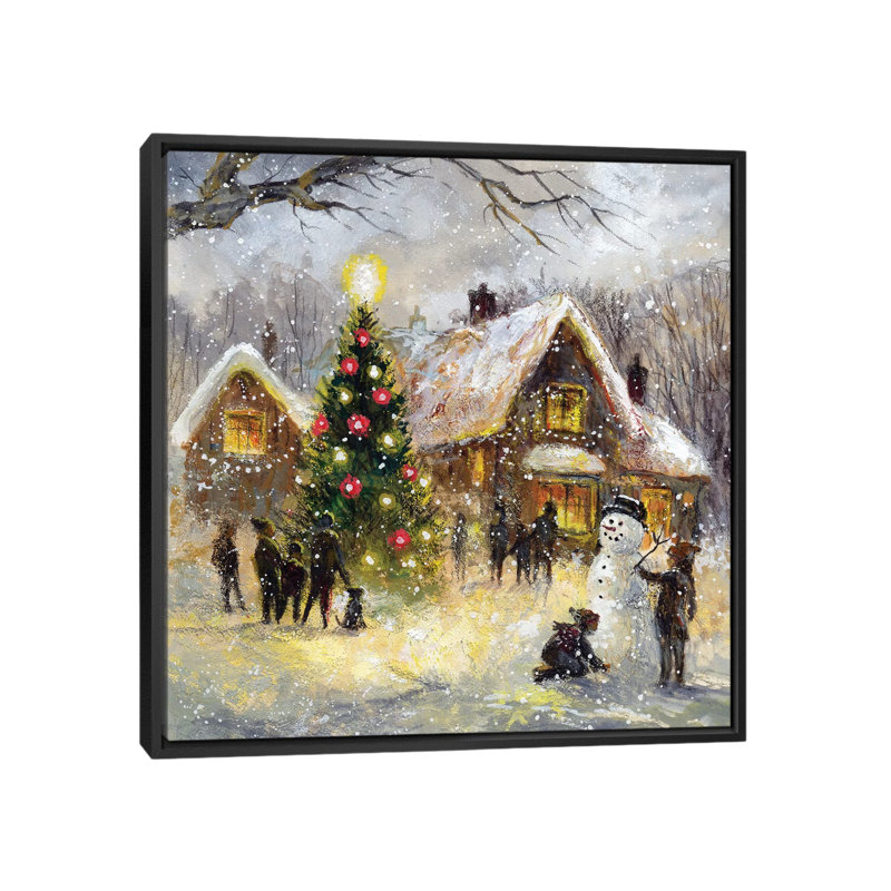 " Tree Lighting " by Jim Mitchell, 18" H x 18" W x 1.5" D, Black Framed Canvas