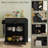 Kitchen Island With Storage, Rolling Kitchen Cart With AC Outlets And USB Ports, Microwave Stand With Towel And Spice Rack-1090294754
