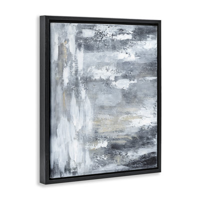 Art mural abstrait gris brossé par Roy Ebert
