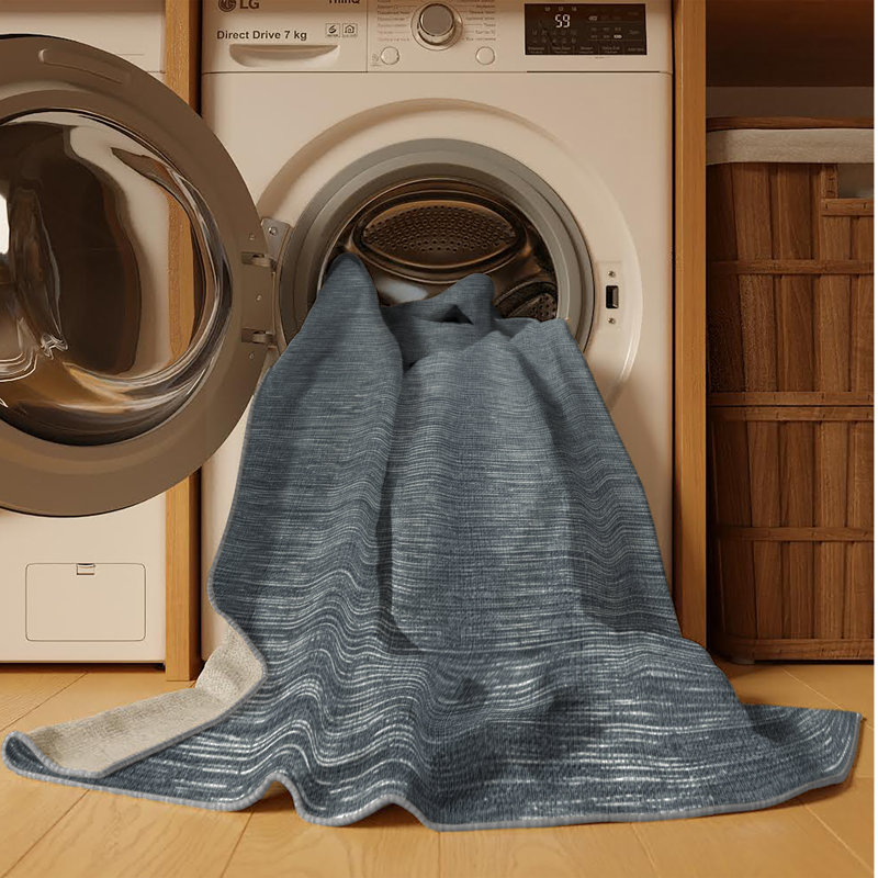 Machine Washable Solid Gray Area Rug, Rectangle 3' x 5'