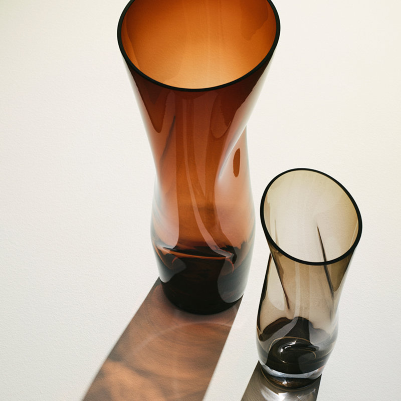 Squeeze Handcrafted Table Vase, Brown