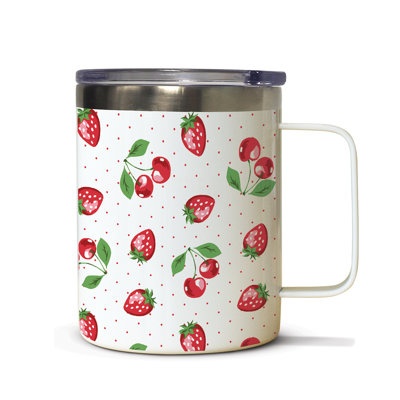 Sweet Garden Stainless Steel Mug w/Lid 12 oz.