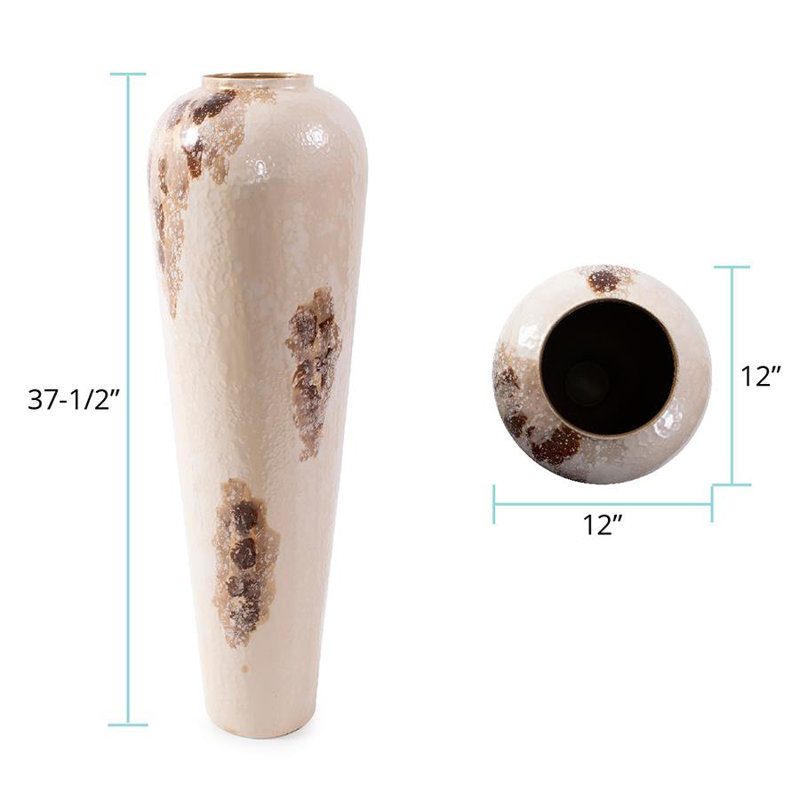 Petrini Tuscan Large Torpedo Iron Vase, 37.5" H x 12" W x 12" D