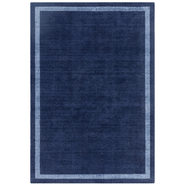 Anwitha Bordered Handmade Navy Area Rug