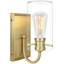 Éclairage pour meuble-lavabo en laiton antique 1 lumière
