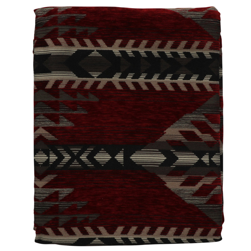 Wooded River Gallop Claret Throw - 54x72, Western Accent Blanket for Ranch House Sofa and Bedroom