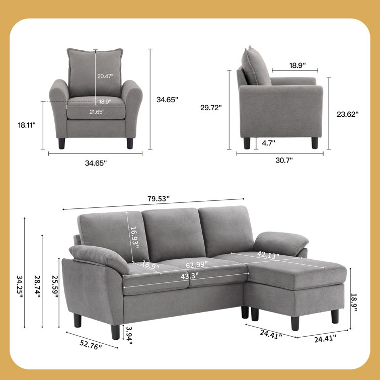 Juliani 3 - Piece Living Room Set