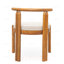 Chaise de salle à manger sans accoudoirs en bois d'acacia avec coussin confortable, ensemble de 2 pour sièges d'extérieur élégants