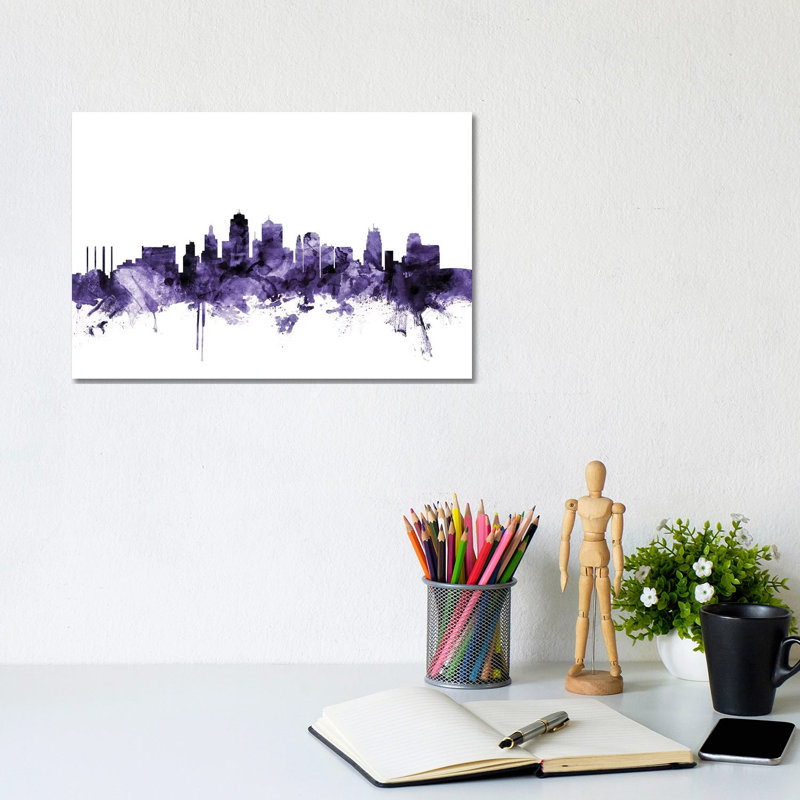 Kansas City, Missouri Skyline by Michael Tompsett - Wrapped Canvas Gallery-Wrapped Canvas Giclée, 20.32 cm H x 30.48 cm W