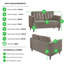 Jodi Velvet Sofa - Upholstered Modern Retro Fabric Stylish & Contemporary-1767071066-1782935838
