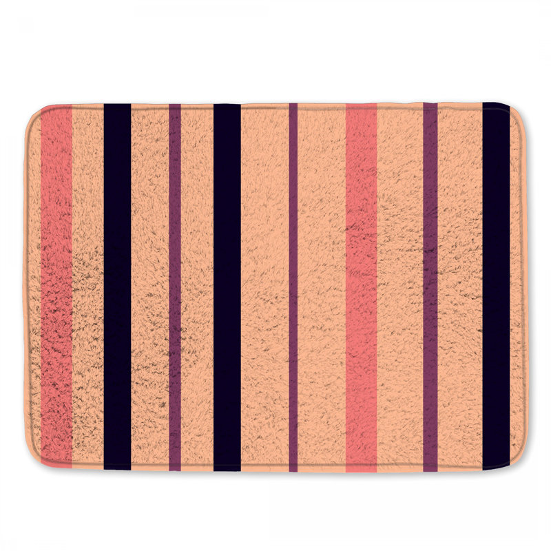 Tapis de bain à rayures verticales, L 24 po x L 17 po