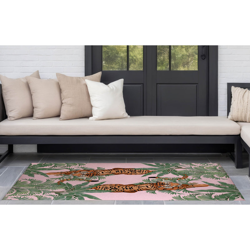 Rumble In the Jungle Outdoor Area Rug, Rectangle 3' x 5'