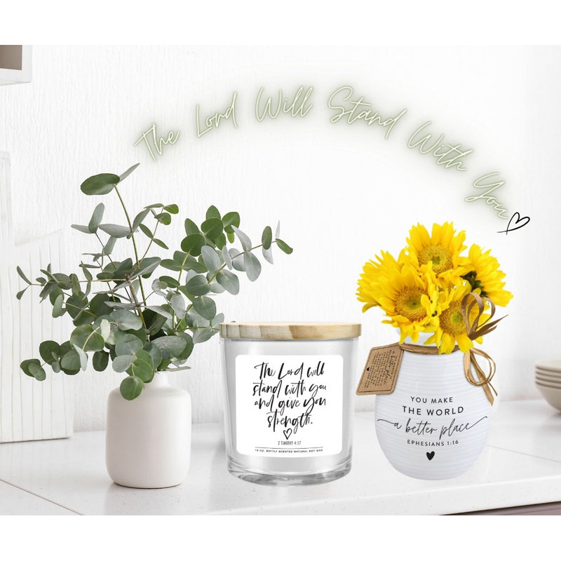 Fresh Scented Jar Candle with Glass Holder
