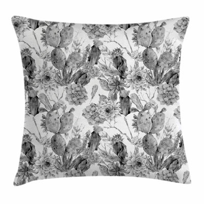 Cactus Boho Botanical Square Pillow Cover