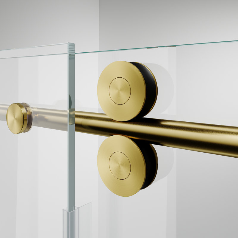 46" - 49" W x 76" H Single Sliding Frameless Shower Door, Gold