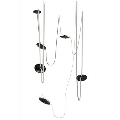 Fremont ​belt 5-light 551"l Pendant In Ivory/smoked Glass Disc